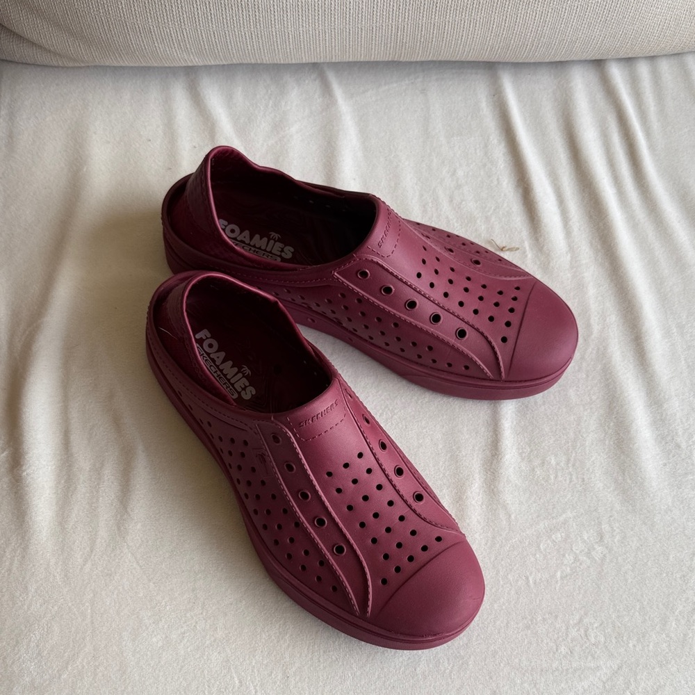 Women's Skechers Burgundy Slip-On Shoes
